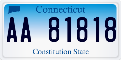 CT license plate AA81818