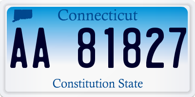 CT license plate AA81827