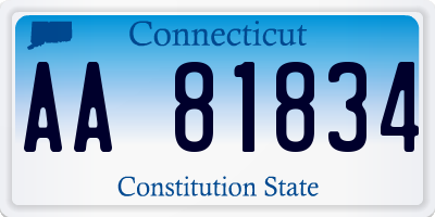 CT license plate AA81834