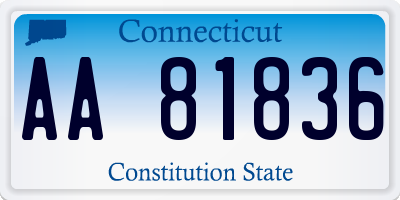 CT license plate AA81836