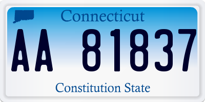 CT license plate AA81837