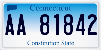 CT license plate AA81842