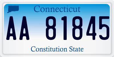 CT license plate AA81845