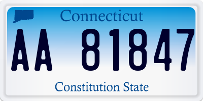 CT license plate AA81847