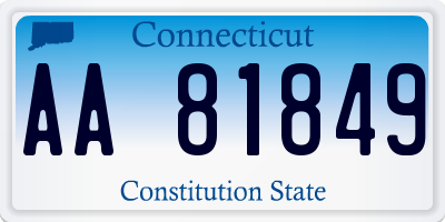 CT license plate AA81849