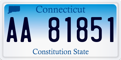 CT license plate AA81851