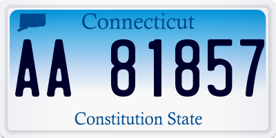 CT license plate AA81857