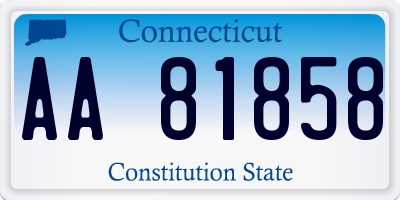 CT license plate AA81858