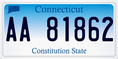 CT license plate AA81862