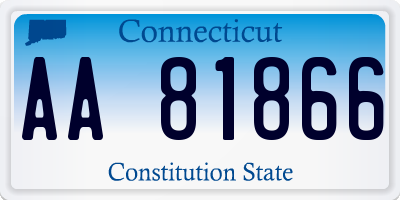 CT license plate AA81866