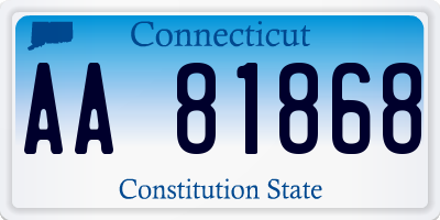 CT license plate AA81868