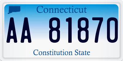 CT license plate AA81870