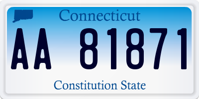 CT license plate AA81871