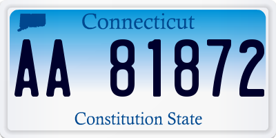 CT license plate AA81872