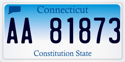 CT license plate AA81873