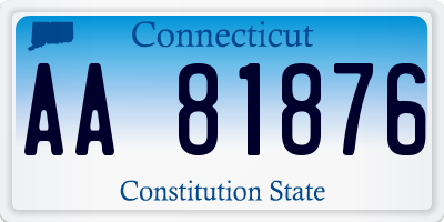 CT license plate AA81876