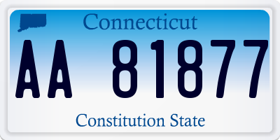 CT license plate AA81877