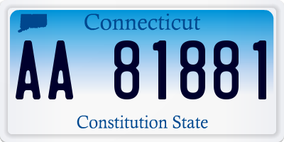 CT license plate AA81881