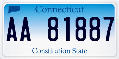 CT license plate AA81887