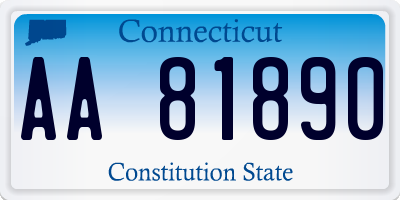 CT license plate AA81890