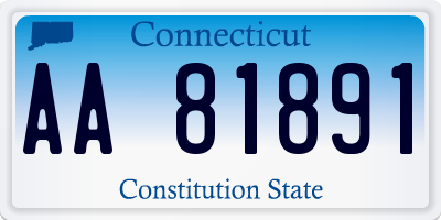 CT license plate AA81891