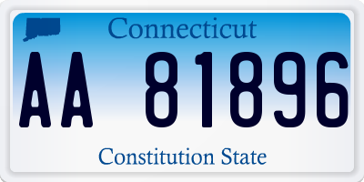 CT license plate AA81896