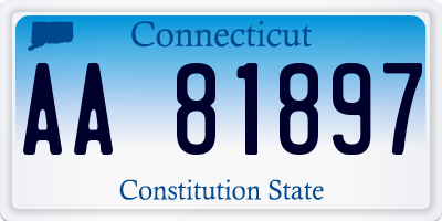 CT license plate AA81897