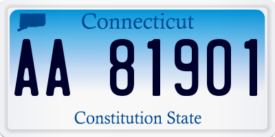 CT license plate AA81901