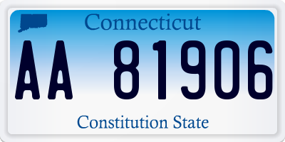 CT license plate AA81906