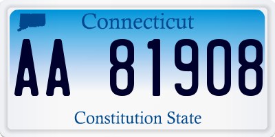 CT license plate AA81908