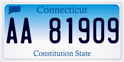 CT license plate AA81909