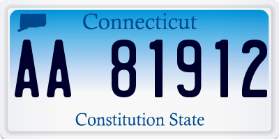 CT license plate AA81912