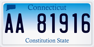 CT license plate AA81916