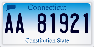 CT license plate AA81921