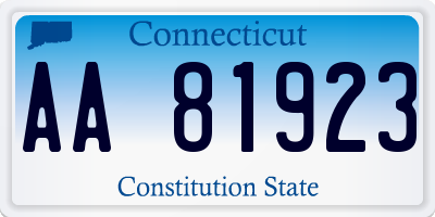 CT license plate AA81923
