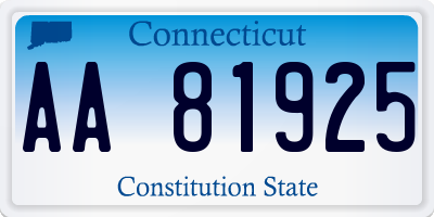 CT license plate AA81925