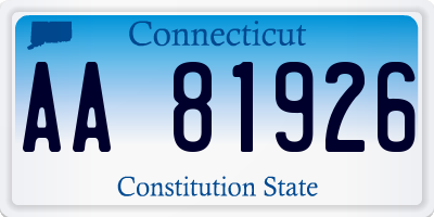 CT license plate AA81926