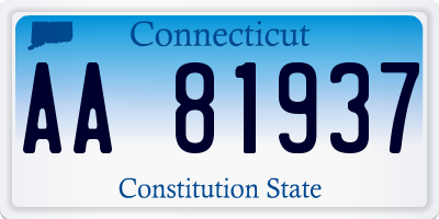 CT license plate AA81937
