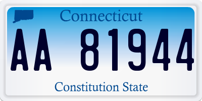 CT license plate AA81944
