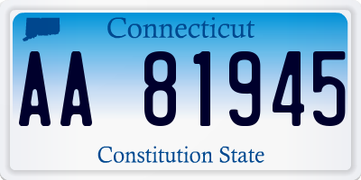 CT license plate AA81945