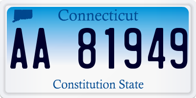 CT license plate AA81949