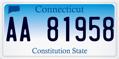 CT license plate AA81958