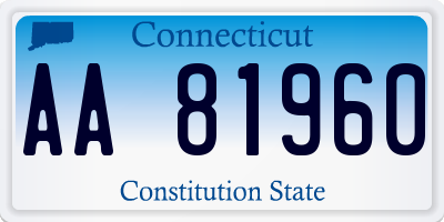 CT license plate AA81960