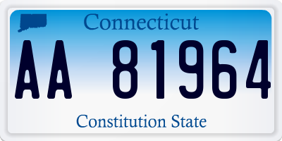 CT license plate AA81964