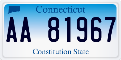 CT license plate AA81967