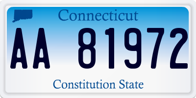 CT license plate AA81972