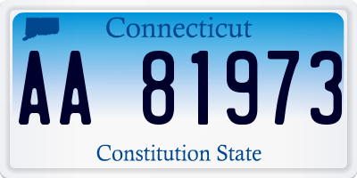 CT license plate AA81973