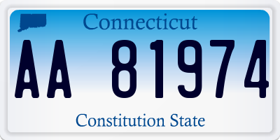 CT license plate AA81974