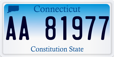CT license plate AA81977