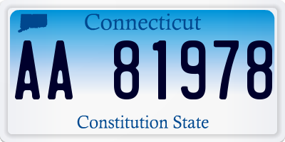 CT license plate AA81978